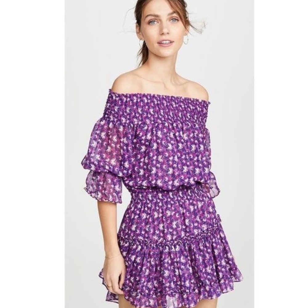 Misa Los Angeles Marisol Floral Off Shoulder Mini Dress